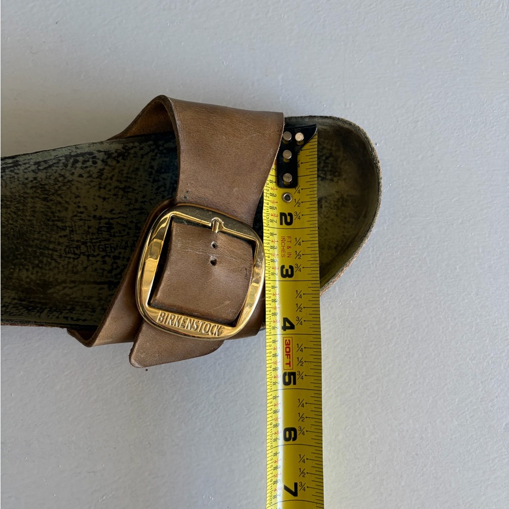 Birkenstock Brown Leather Sandals Gold Buckle Woman’s Size 40 Made in Germany - Picture 10 of 11